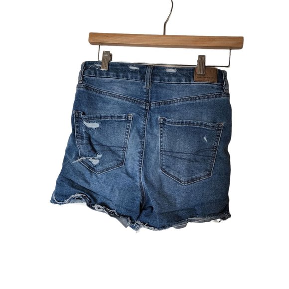 American Eagle Super Stretch Curvy Hi‎ Rise Shortie size 4 Distressed - Picture 7 of 9